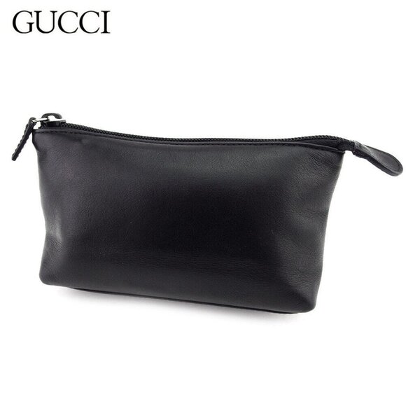GUCCI Pouch Leather Authentic Used - Picture 1 of 9